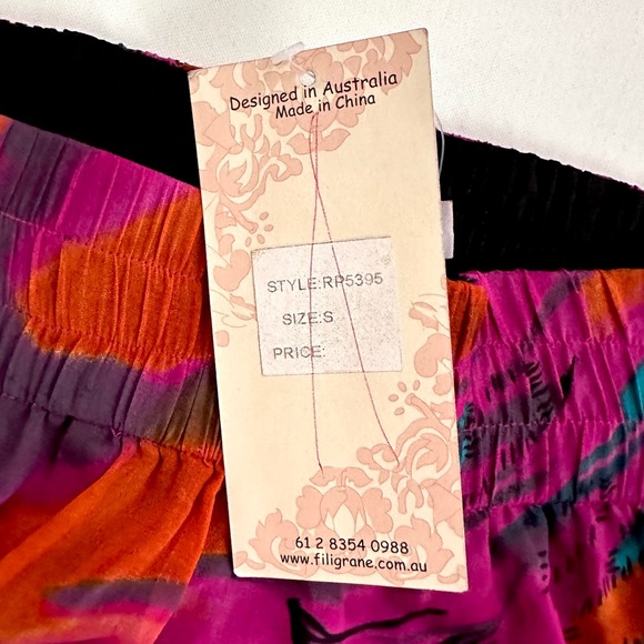 RUNAWAY PONY AUSTRALIA 100% SILK COLORFUL FLORAL STRAPLESS SHEATH MAXI DRESS SzS - Picture 10 of 12